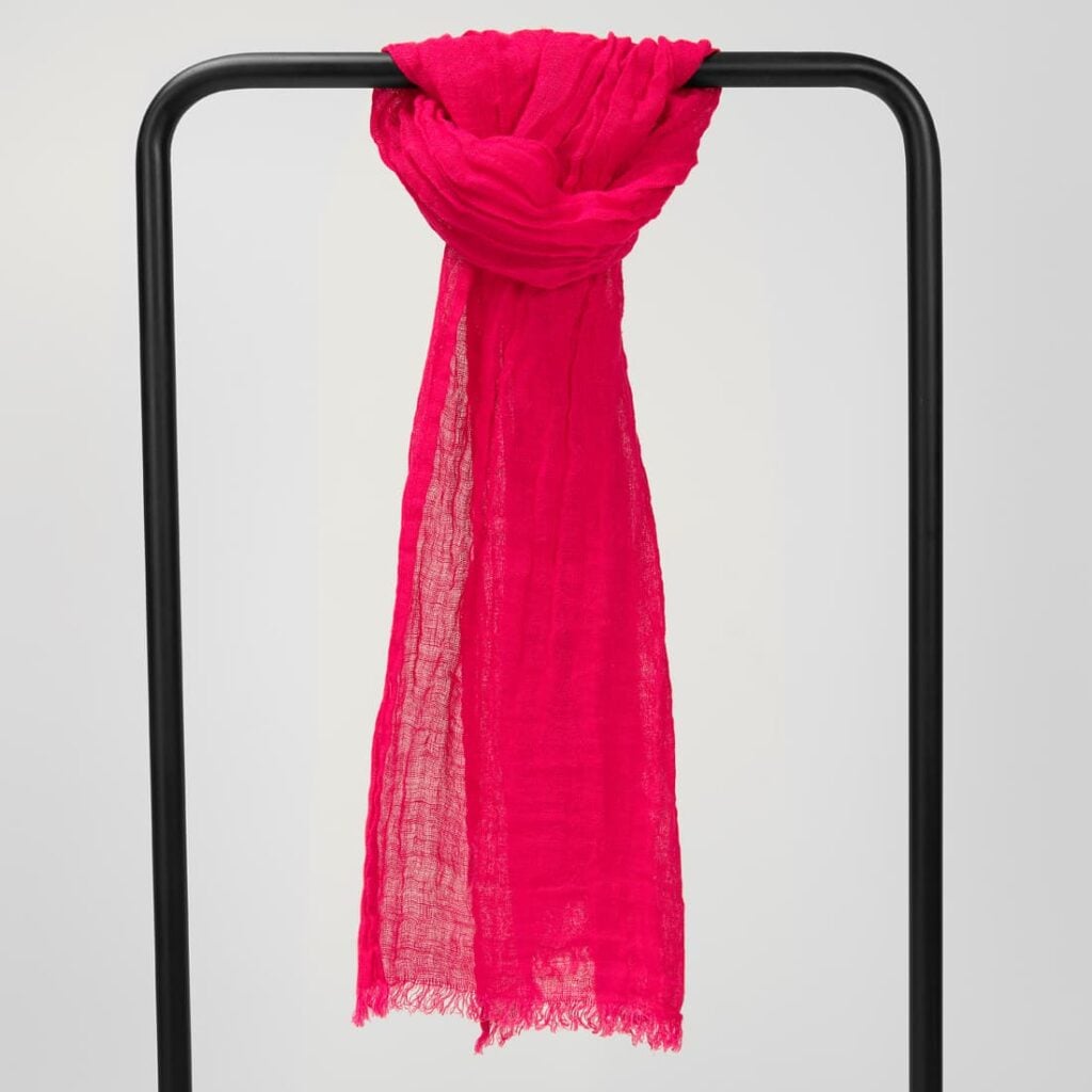 cyclamen linen shawl