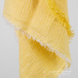 MARE yellow linen scarf with fringes