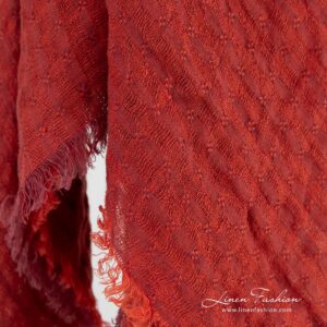 GALAXY red 100% linen scarf