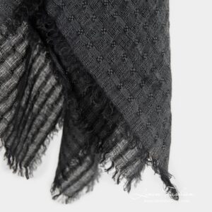 GALAXY Skjerf grått 12 GALAXY grey 100% linen scarf with fringes