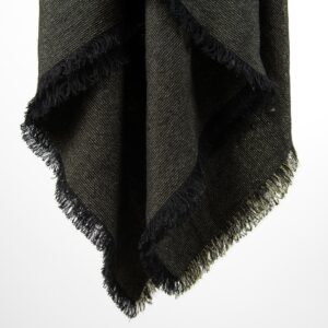 linen black golden scarf with fringes