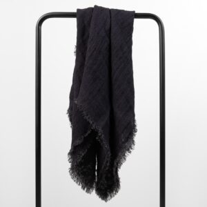 INO Skjerf svart 9 black linen scarf