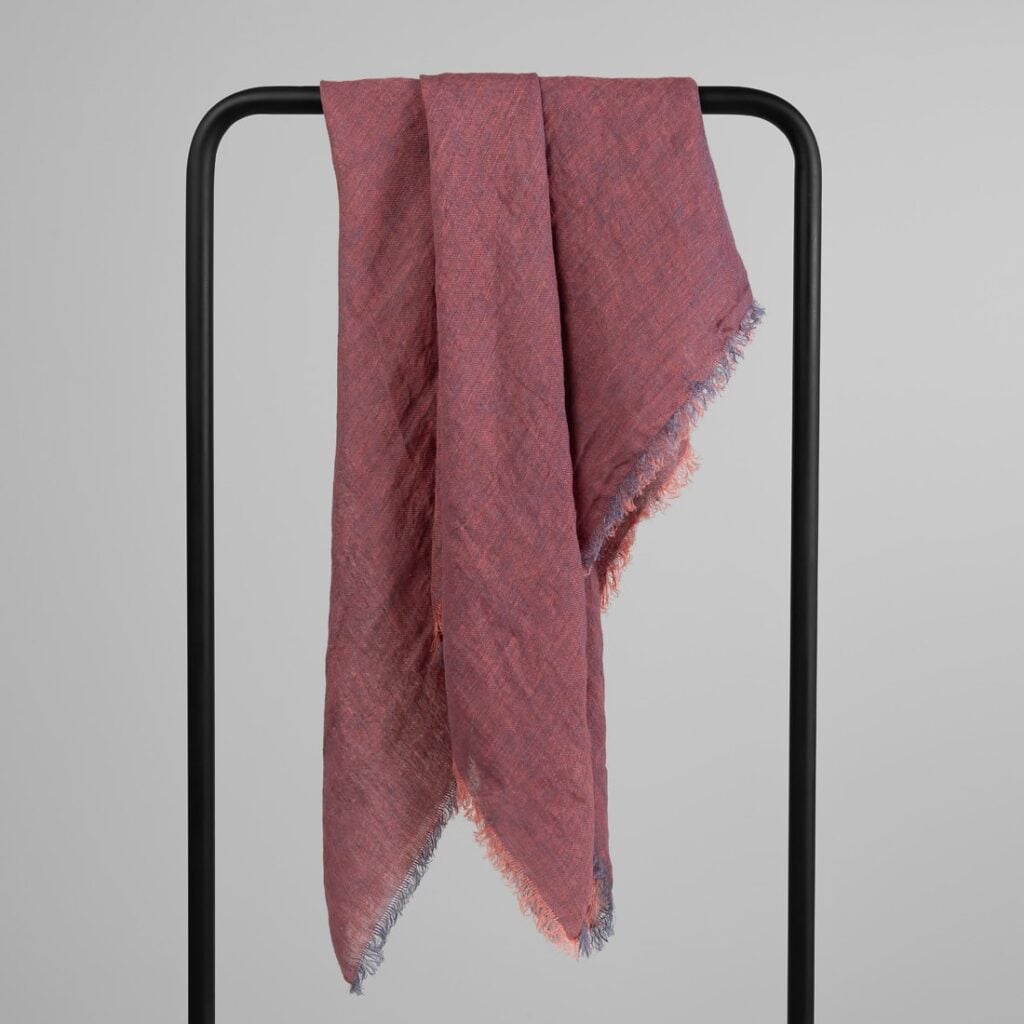 Violet red linen scarf
