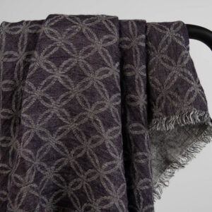 VIRGO Skjerf fiolett 8 Violet black linen scarf, 100% linen