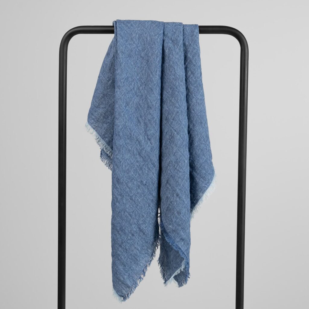 Light blue linen scarf