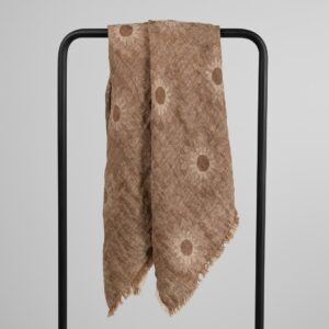 Floral brown linen scarf