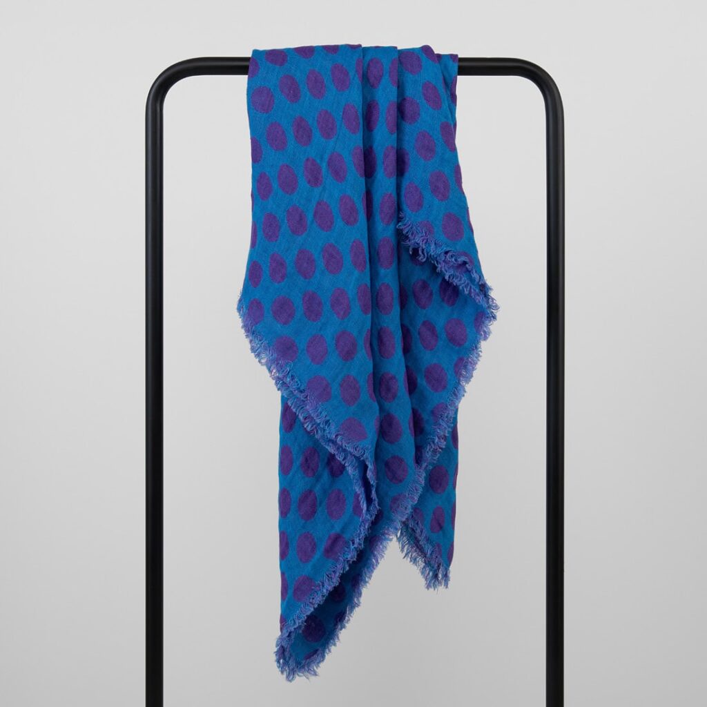 Blue linen scarf