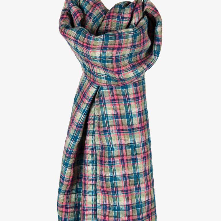 FORUM checked linen shawl