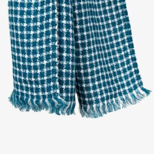 ULTRA Sjal blått 9 ULTRA ocean blue linen shawl with lose fringes