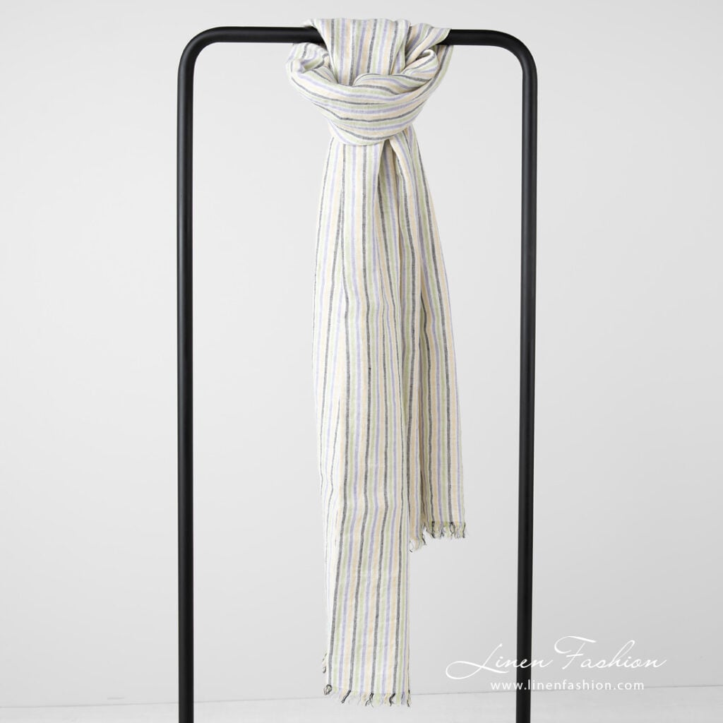 striped linen shawl.