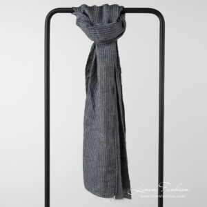 striped black shawl in linen.