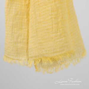 MARE yellow linen shawl with fringes