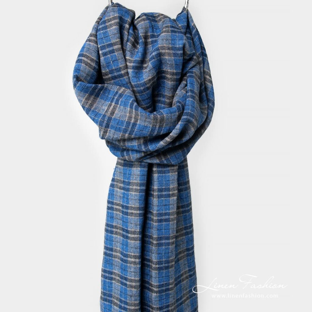 ZOLO Sjal blått 2 ZOLO blue linen shawl