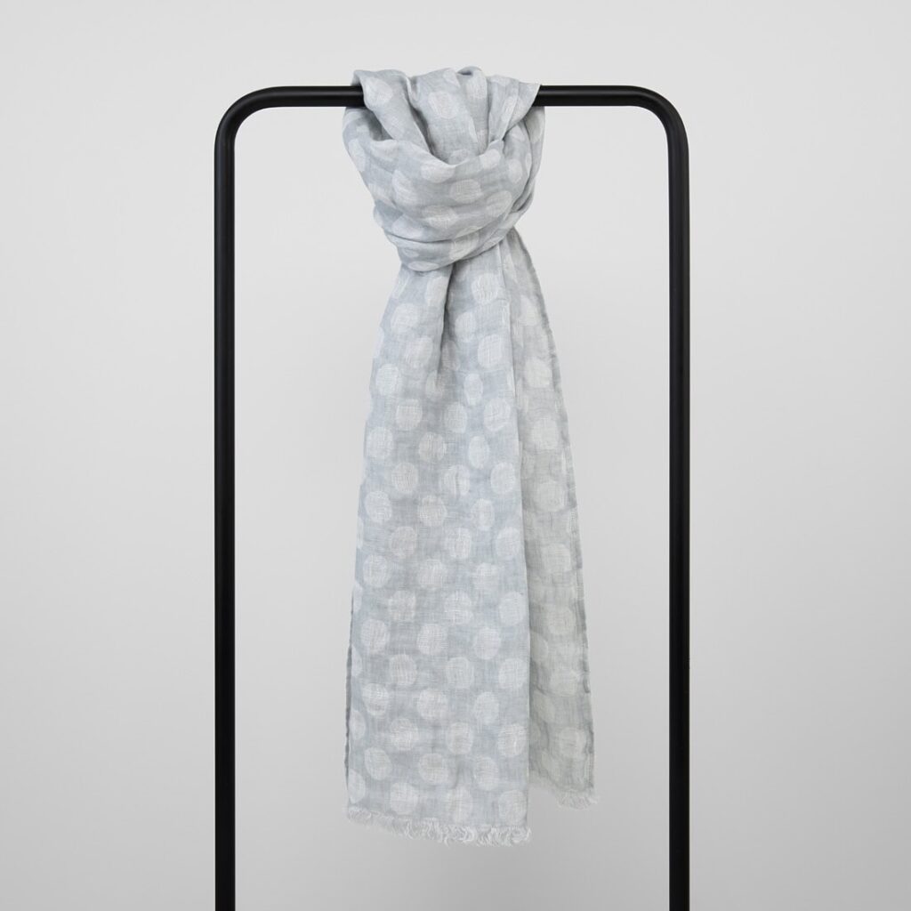 Light grey linen shawl