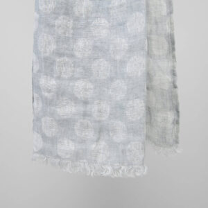 Light grey linen shawl, bubble pattern
