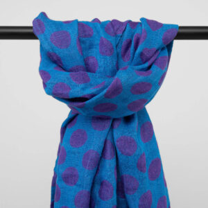 Blue linen shawl, washed fabric