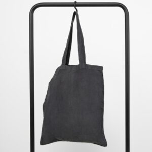 Grey washed linen shopping bag/tote