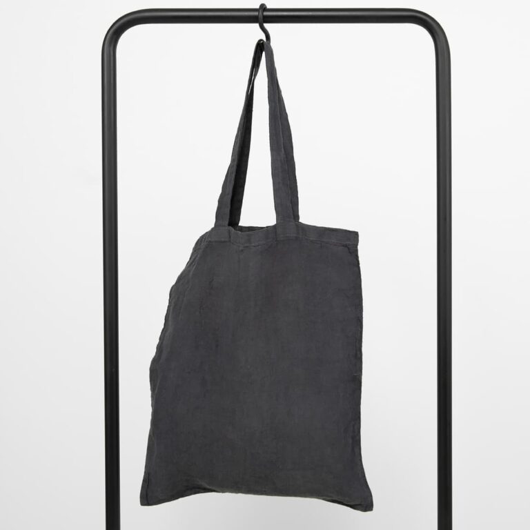Grey washed linen shopping bag/tote