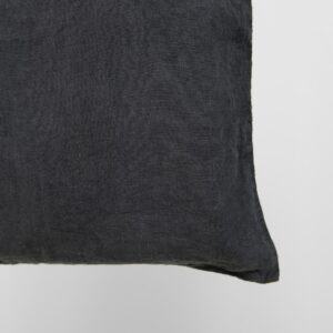 Grey washed linen shopping bag/tote close up detail