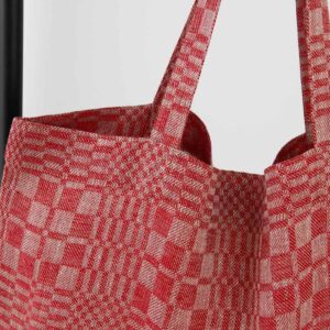 LEGGO tote bag red, traditional check pattern