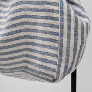 blue striped linen bag, washed