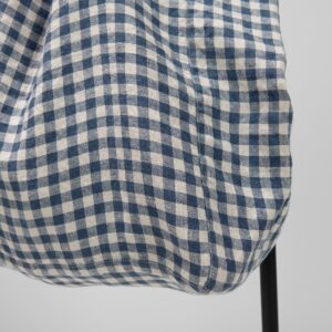 blue checked linen bag, washed