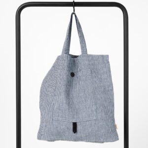 SAGA blue checked tote bag