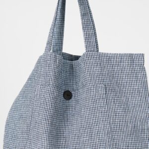 SAGA blue tote bag, stonewashed linen