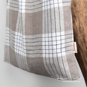 Mandi linen shopper bag, grey, blue.