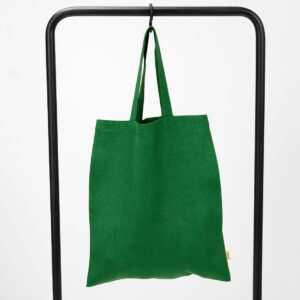 green linen bag