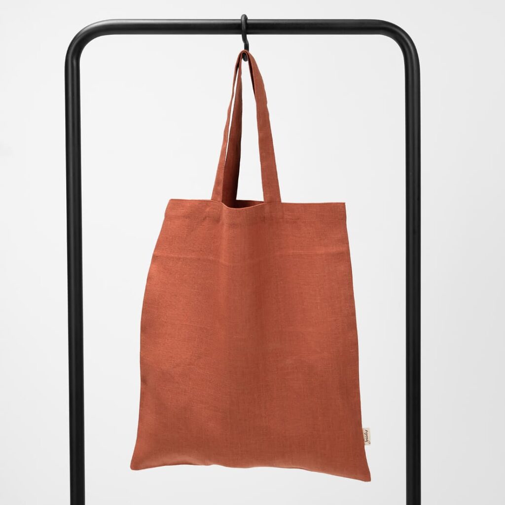 orange linen bag
