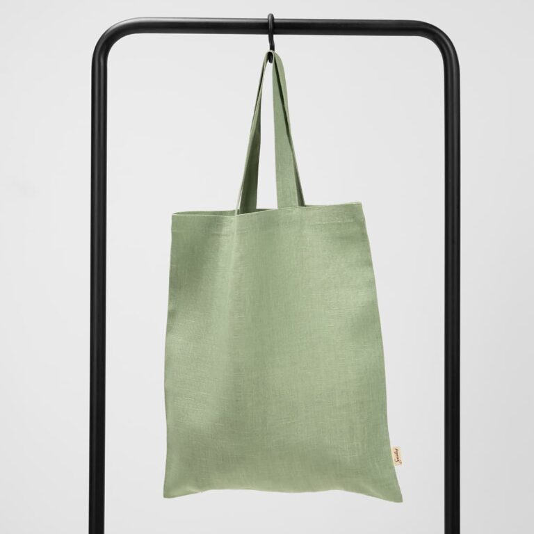 light green linen bag