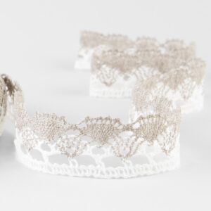 Linen lace white and natural No. 88, 2.5cm width