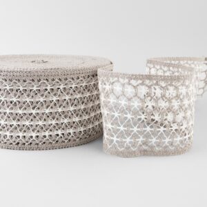 Linen lace white and natural No. 74