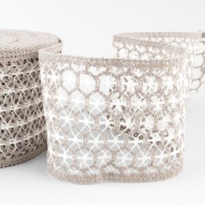 Linen lace white and natural No. 74, 9cm width