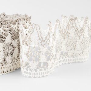 Linen lace white and natural No. 80, 10cm width