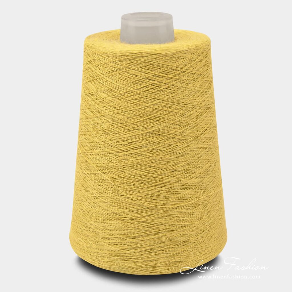 Linen Yarns In Sulfur Yellow Color - 6(13)