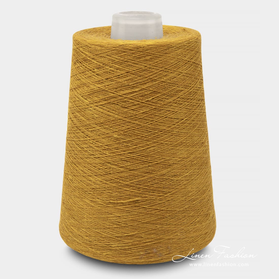 Linen Yarns In Golden Ocher Colour