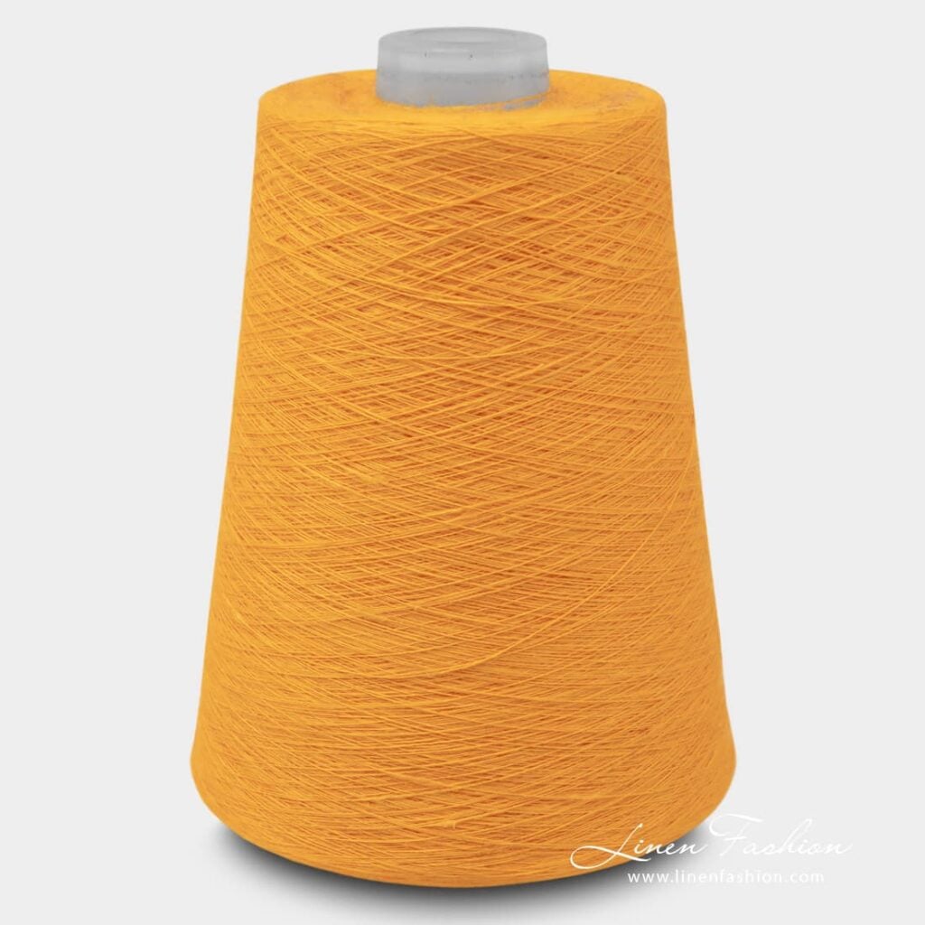 Linen yarns in rich yellow