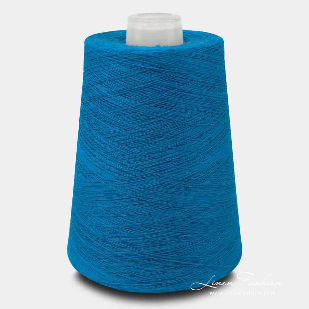 Linen Yarns In Electric Blue Color - 2(26)