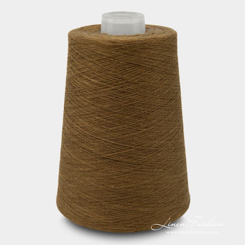 Linen Yarns In Golden Brown Colour
