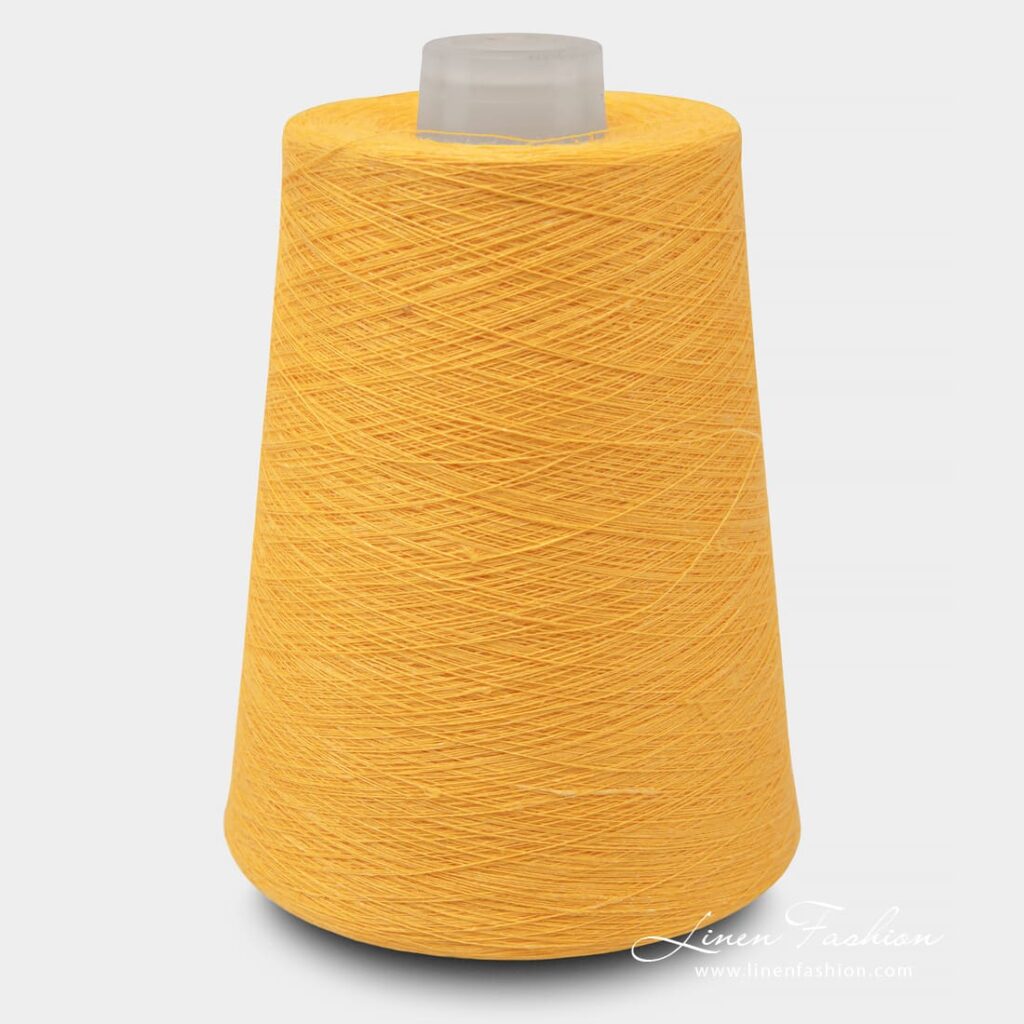 Linen Yarns In Golden Yellow Color