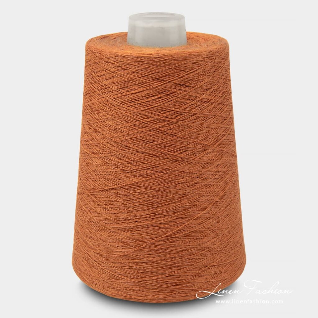 Linen Yarns In Brownish Orange