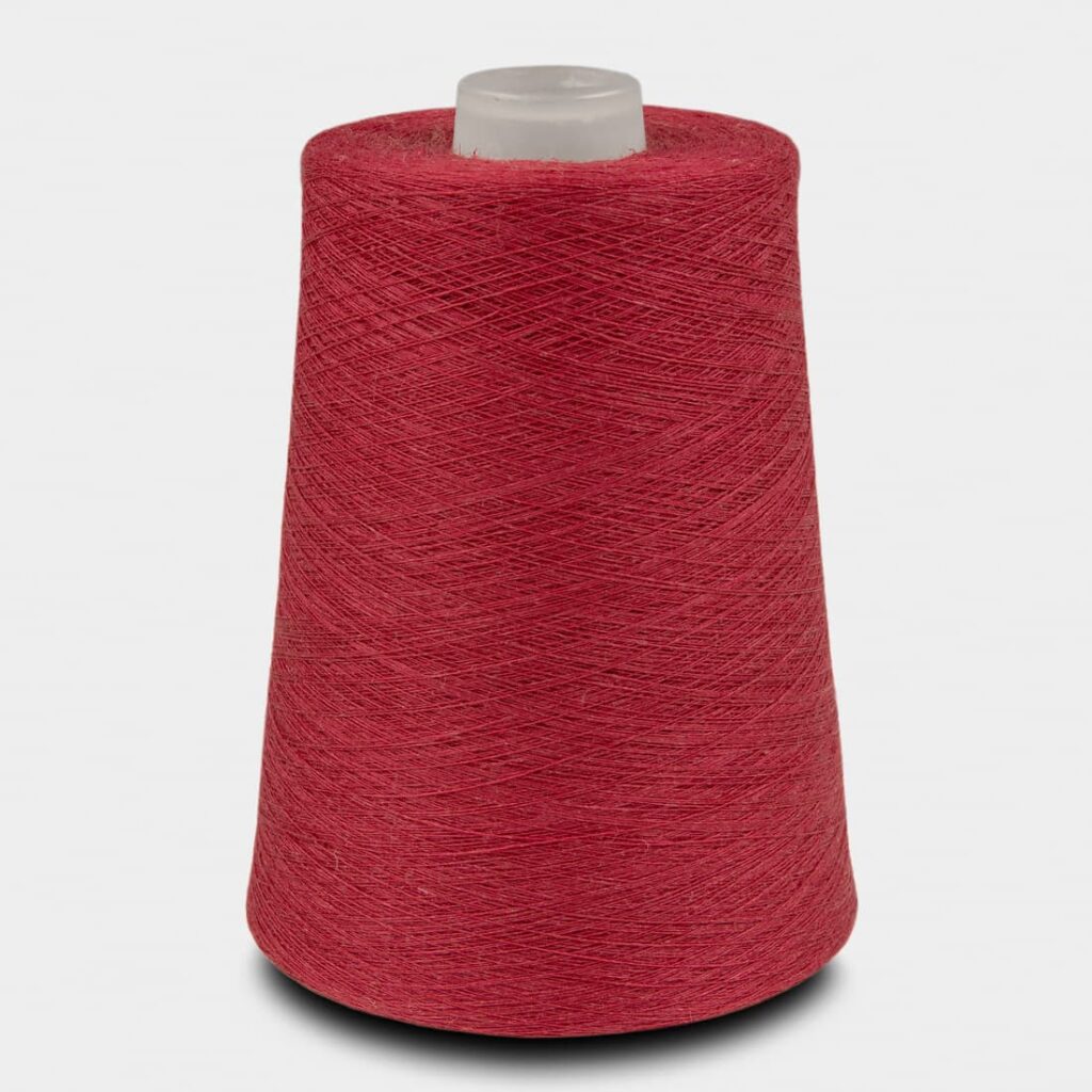 Linen yarn raspberry red