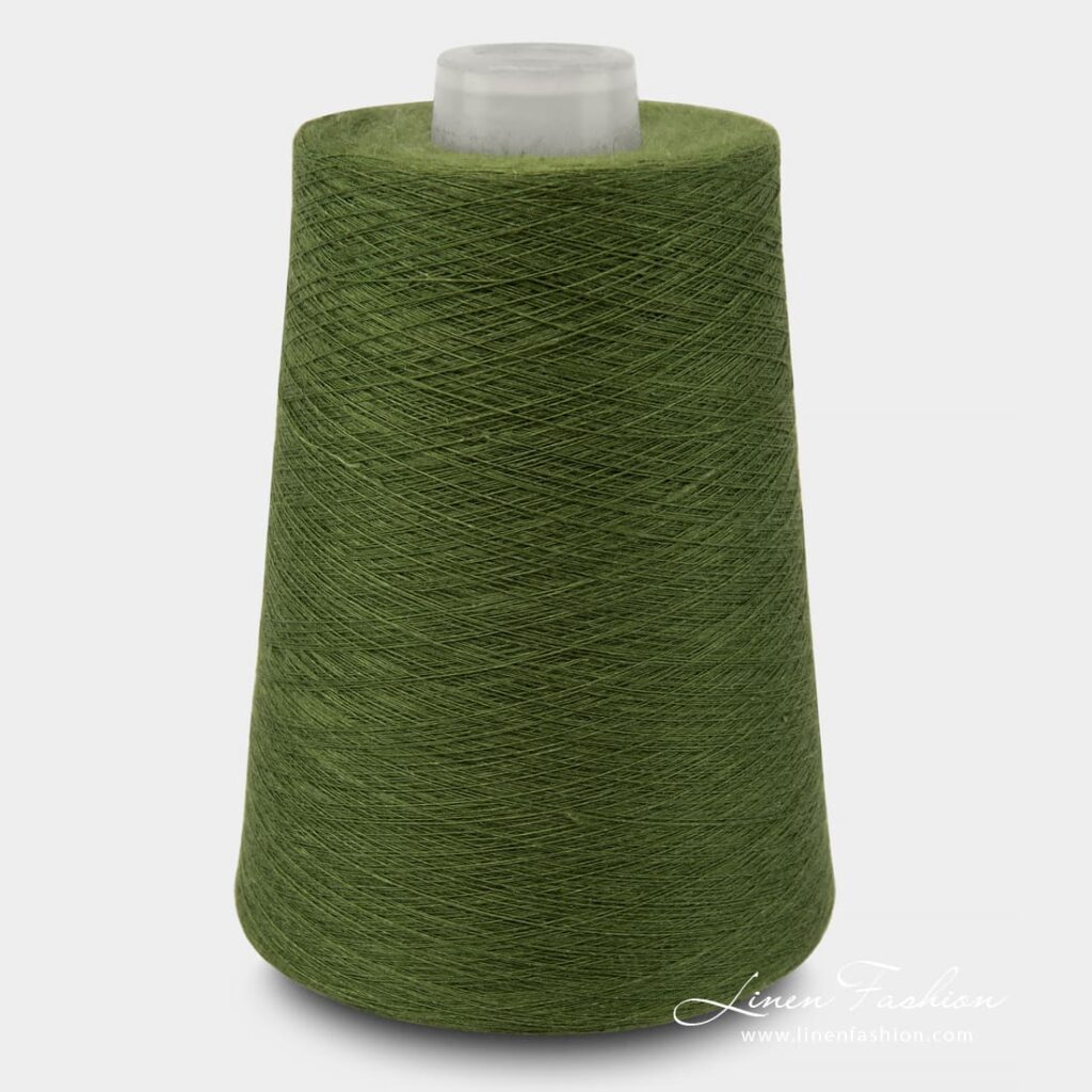 Linen Yarns In Grass Green Color 9(5)