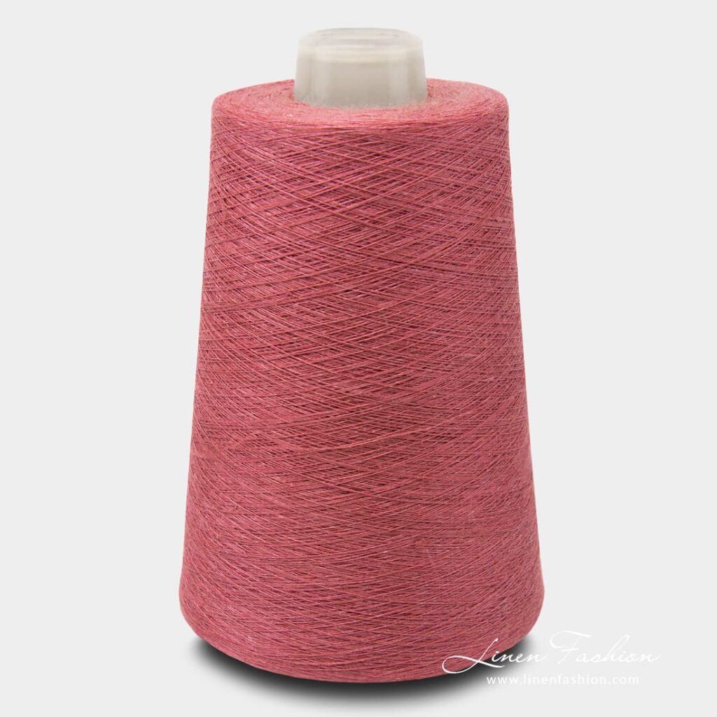 Linen Yarns In Peony Red Color - 10(9)