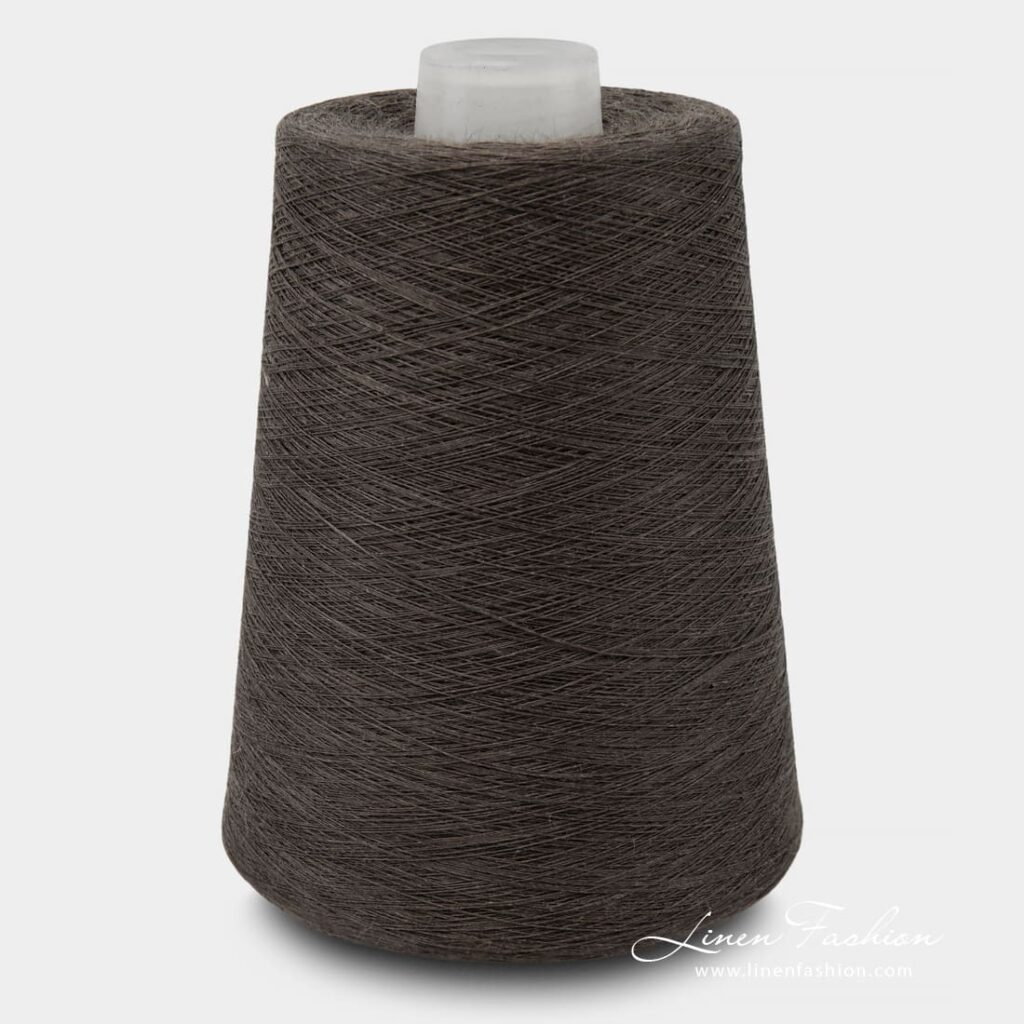 Linen Yarns In Dark Brown Color 11(18)