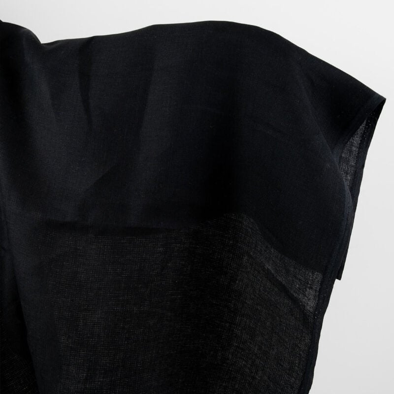 Linen fabric black double-layer