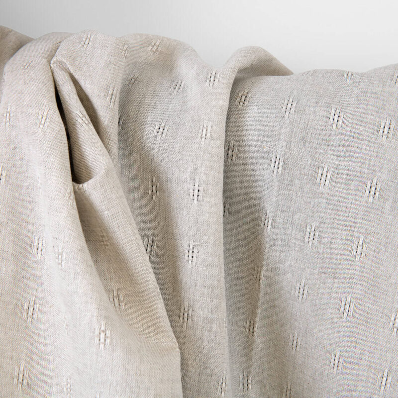 Lin-bomullsstoff beige med hullmønster 5 Lin-bomullsstoff beige med hullmønster