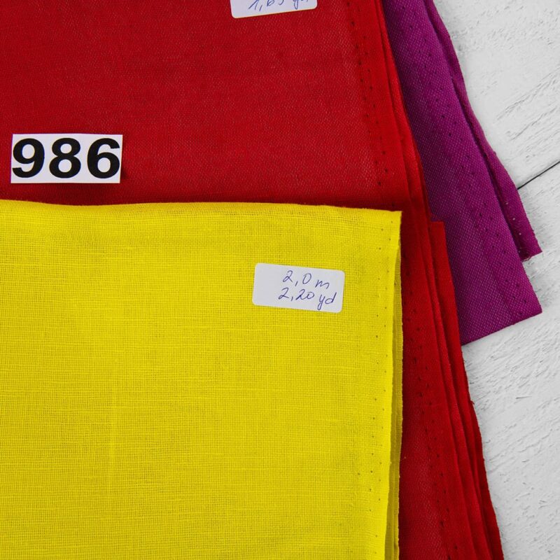 Stoffsett nr. 986 8 Linen Cotton Fabric Cuts, Set No. 986
